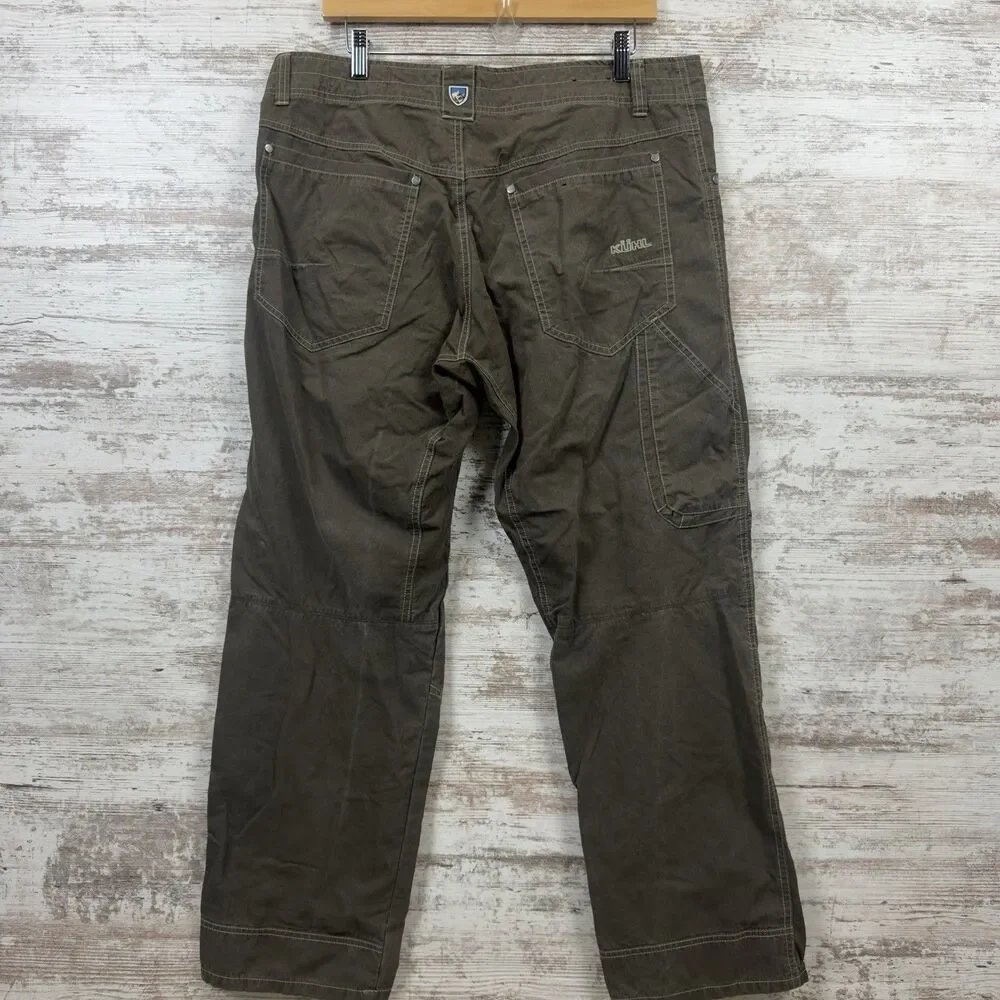 Kuhl Revolvr Hiking Pants Men 36x29 Brown Vintage Patina Dye Trail Workwear Gorp
